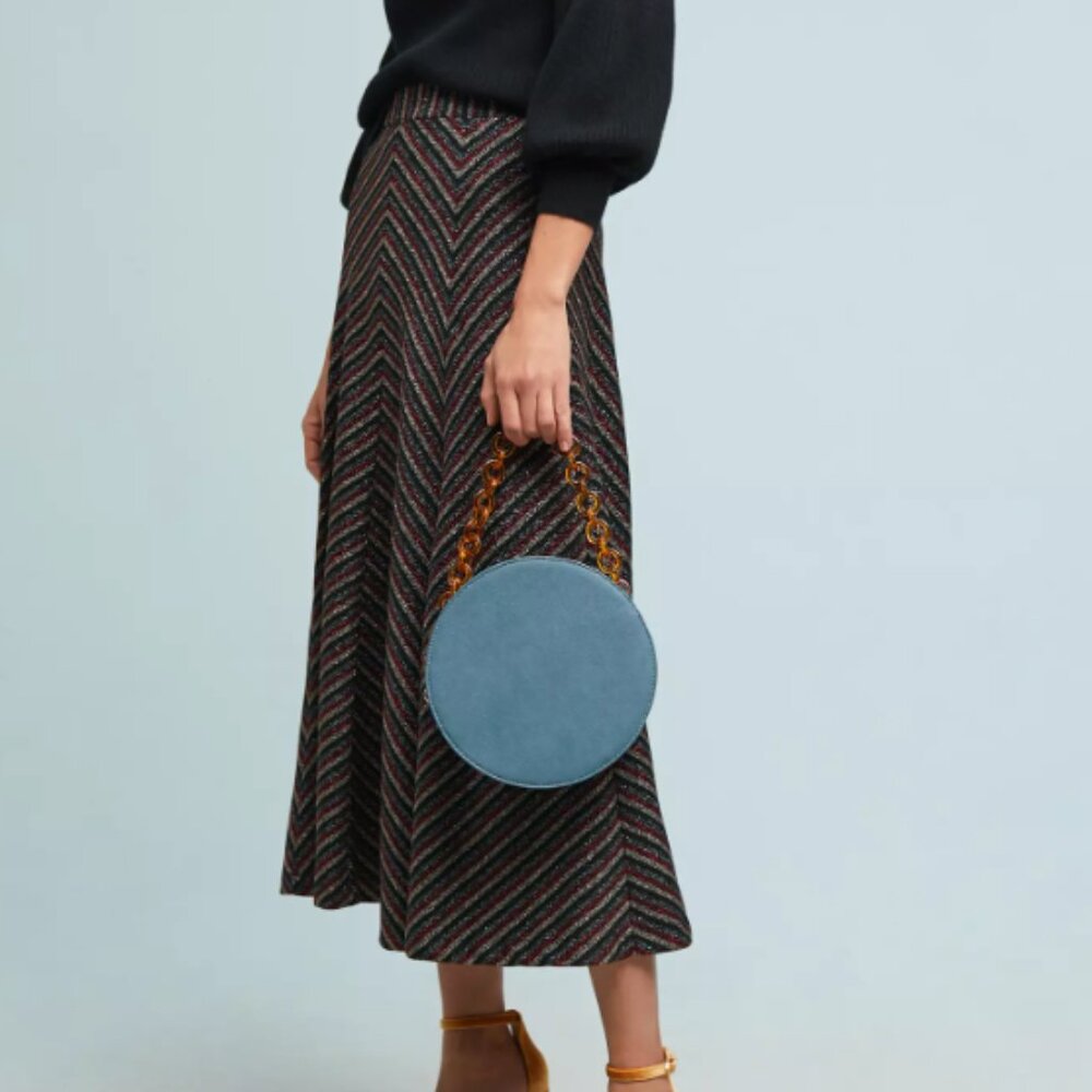 Maeve by Anthropologie Chevron Shine Skirt